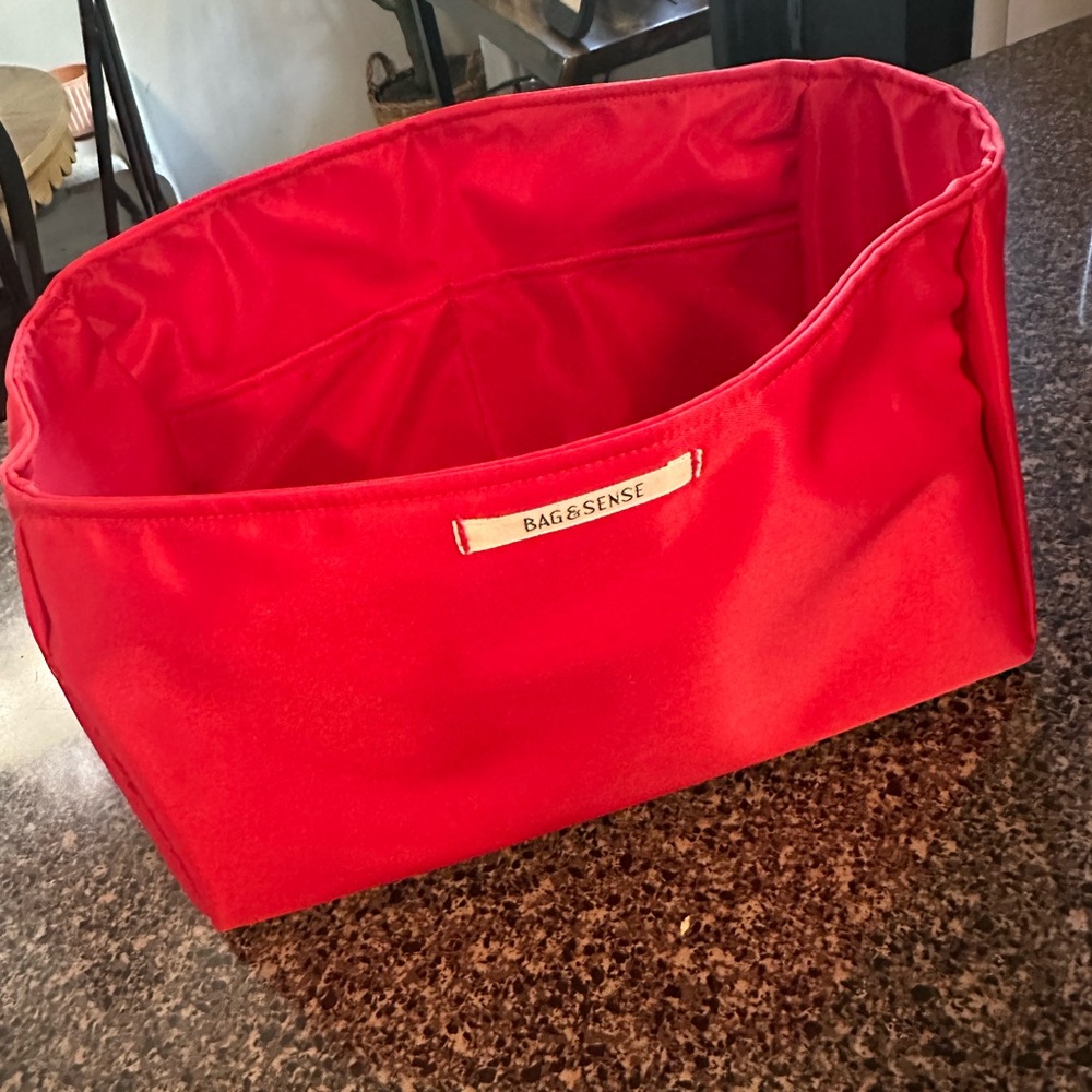 LV Speedy 30 Bag & Sense Red Satin Organizer